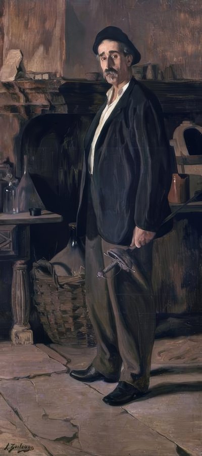 Don Plácido Zuloaga in zijn werkplaats, 1895 door Ignacio Zuloaga