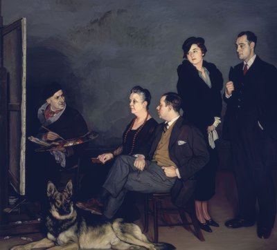 De schilder en zijn familie – 1937 – Olieverf op doek door Ignacio Zuloaga y Zabaleta