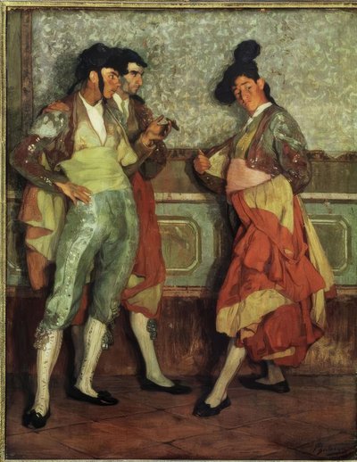 Ignacio Zuloaga / Jonge dorpsstierenvechters, 1906 door Ignacio Zuloaga y Zabaleta