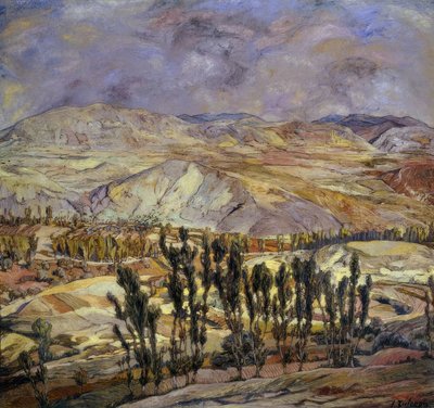 Landschap in Calatayud door Ignacio Zuloaga y Zabaleta