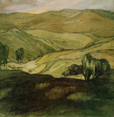 Landschap in Aragon door Ignacio Zuloaga y Zabaleta