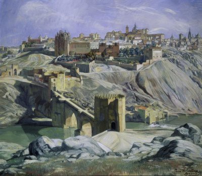 Landschap van Toledo - 1932 door Ignacio Zuloaga y Zabaleta