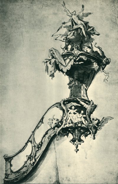 Ontwerp voor een preekstoel, midden-late 18e eeuw, 1943 door Ignatz Günther