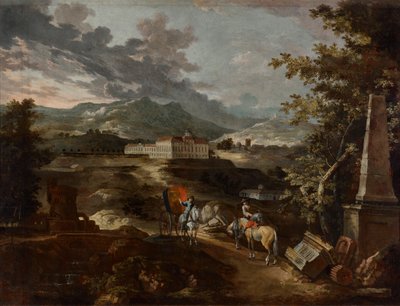 Landschap met kasteel Stattenberg door Ignaz Flurer