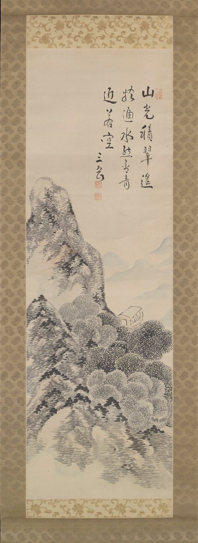 Landschap in de stijl van Mi Fu door Ike no Taiga