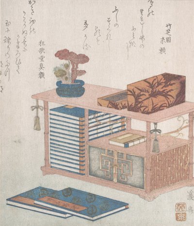 Boeken en een boekenkast door Ikeda Eisen