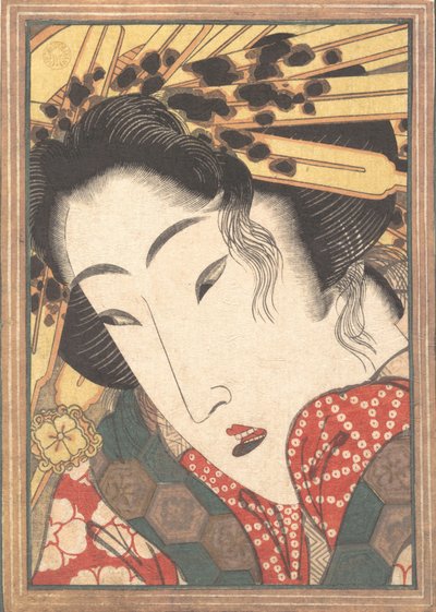 Afgewezen Geisha uit Passies gekoeld door lentensneeuw, 1824 door Ikeda Eisen