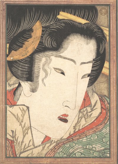Afgewezen geisha uit Passies gekoeld door lentensneeuw, 1824 door Ikeda Eisen