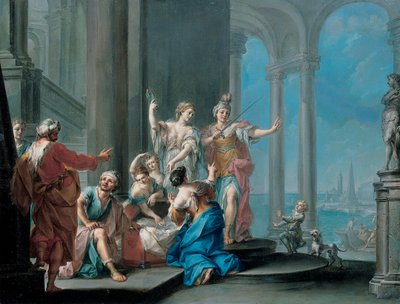 Achilles en de Dochters van Lycomedes door Il Sansone
