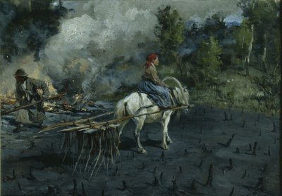 Bodemvoorbereiding voor lijnzaad in de regio Vologda, 1873 door Illarion Mikhailovich Pryanishnikov