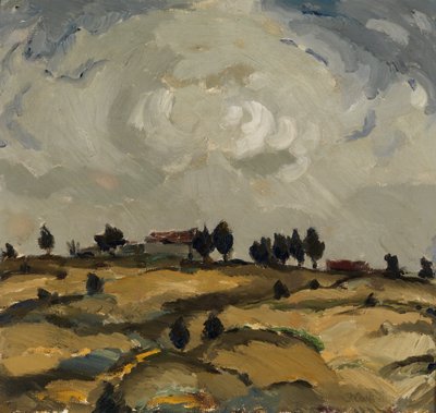 Herfstlandschap met wolken door Ilmari Aalto