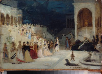 Decorontwerp voor de opera Sadko van N. Rimsky Korsakov door Ilya Efimovich Repin