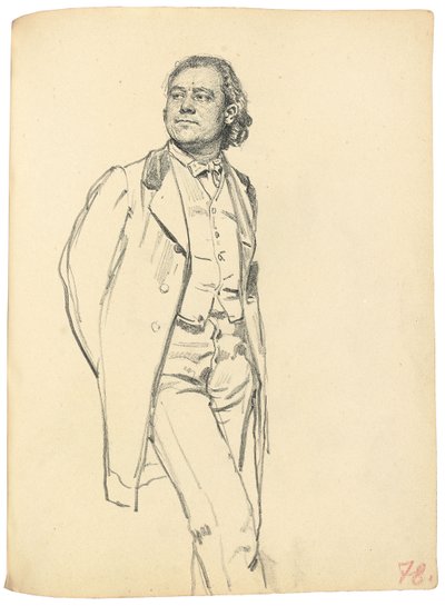 Figuur van een staande man, ca. 1872-1875 door Ilya Efimovich Repin