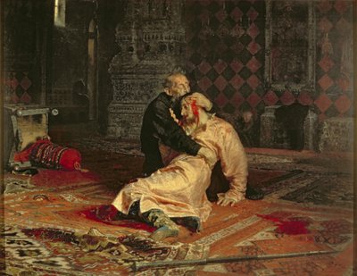 Ivan de Verschrikkelijke en zijn zoon op 16 november door Ilya Efimovich Repin