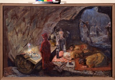 De geboorte. Aanbidding van het Christuskind door Ilya Efimovich Repin