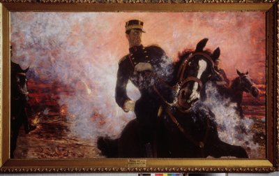 Koning Albert I van België tijdens de explosie van de dam in 1914 door Ilya Efimovich Repin
