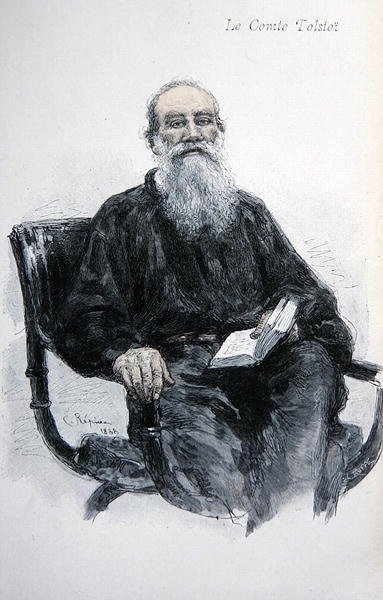 Lev Nikolaevich Tolstoy (1828-1910) door Ilya Efimovich Repin