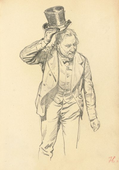 Man die zijn hoed afneemt, c. 1872-1875 door Ilya Efimovich Repin