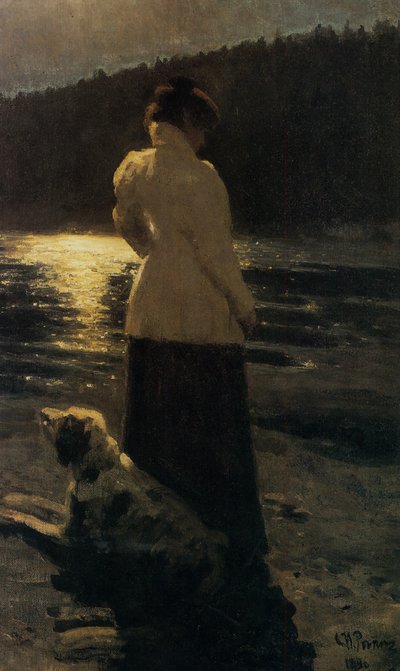 Maanverlichte nacht door Ilya Efimovich Repin