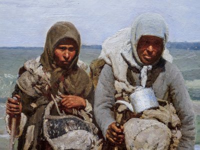 Vrome vrouwen op pelgrimstocht (detail) door Ilya Efimovich Repin