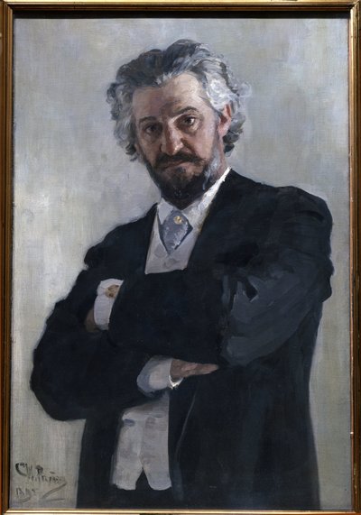 Portret van Alexander Verzhbilovich door Ilya Efimovich Repin
