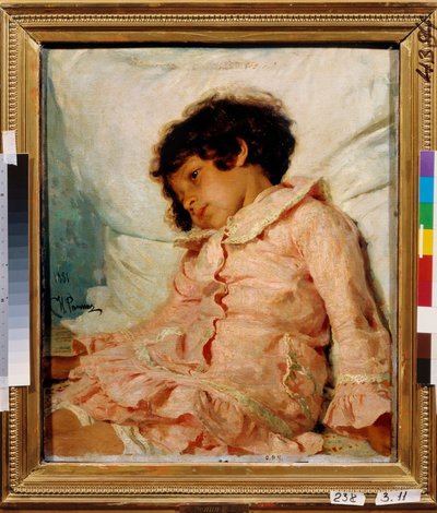 Portret van Nadia Repina, dochter van de kunstenaar door Ilya Efimovich Repin