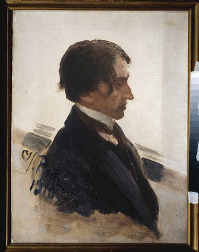 Portret van de kunstenaar Isaak Brodsky door Ilya Efimovich Repin