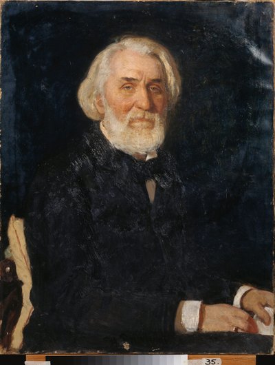 Portret van de schrijver Ivan Sergejevitsj Toergenjev door Ilya Efimovich Repin