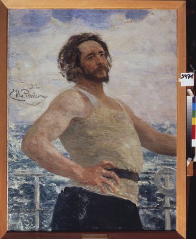 Portret van de schrijver Leonid Andreiev door Ilya Efimovich Repin