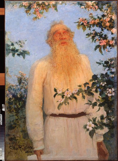 Portret van de schrijver Lev Tolstoj door Ilya Efimovich Repin