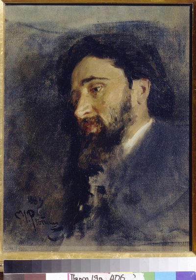 Portret van schrijver Vsevolod Mikhailovitch Garchine door Ilya Efimovich Repin