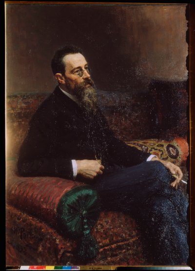 Portret van componist Nikolai Rimski-Korsakov door Ilya Efimovich Repin