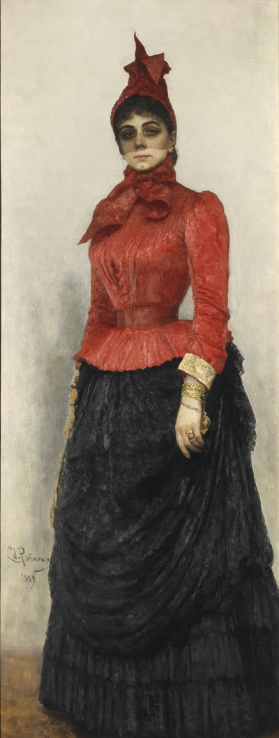 Portret van Barones Varvara Ikskul von Hildenbandt door Ilya Efimovich Repin