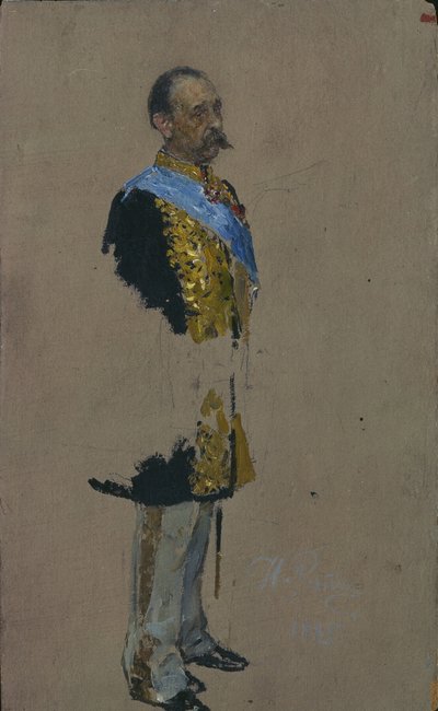 Portret van Graaf Dmitry Andreyevich Tolstoy 1823-1889, 1885 door Ilya Efimovich Repin