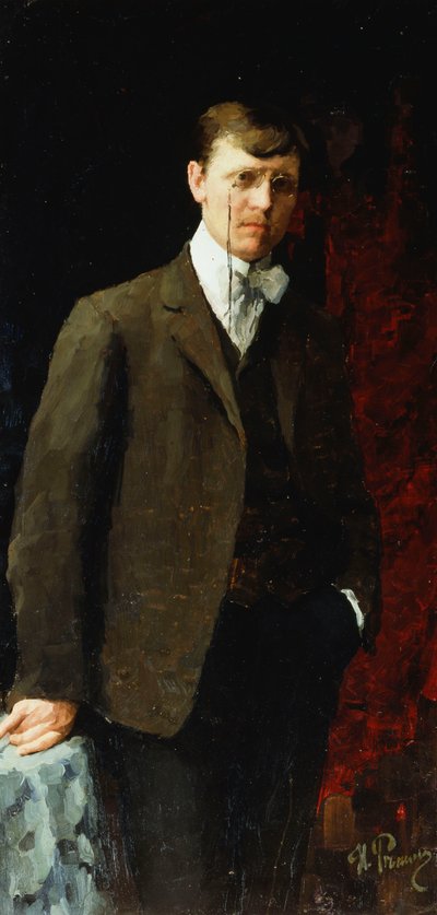 Portret van een man, mogelijk Ivan Georgievich Drozdov door Ilya Efimovich Repin