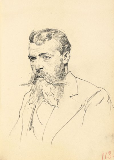 Portret van een man met snor en baard, c. 1872-1875 door Ilya Efimovich Repin