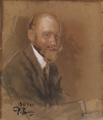 Portret van de toneelschrijver Prins Vladimir Vladimirovitsj Bariatinsky 1874-1941 door Ilya Efimovich Repin