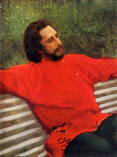 Portret van de dichter Leonid Nikolayevich Andreyev door Ilya Efimovich Repin