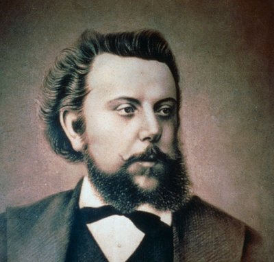 Portret van de Russische componist Modest Moessorgski door Ilya Efimovich Repin