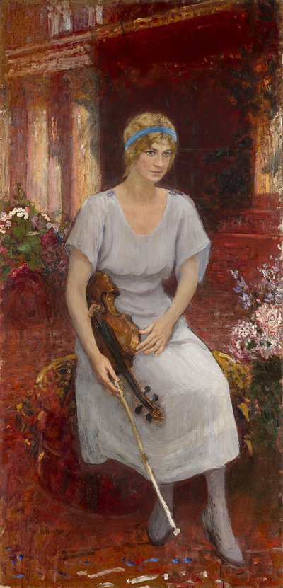 Portret van de violiste Cecilia Hansen 1897-1989, 1922 door Ilya Efimovich Repin
