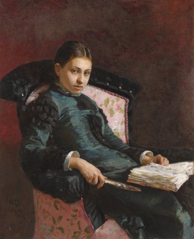 Portret van de vrouw van de kunstenaar, Vera Repina, 1878 door Ilya Efimovich Repin