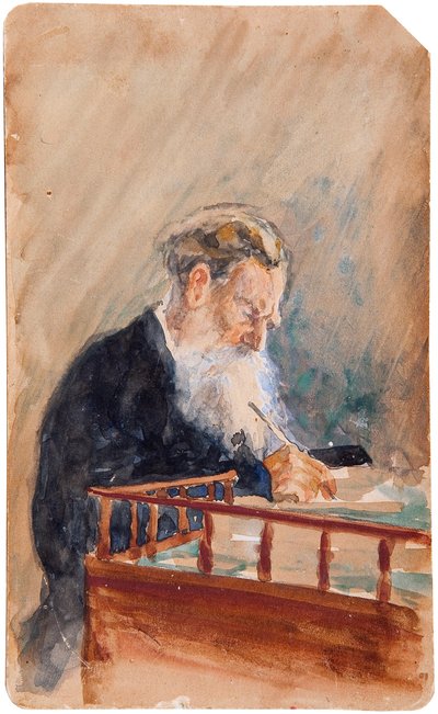 Portret van de auteur Leo N. Tolstoj 1828-1910, 1900s door Ilya Efimovich Repin