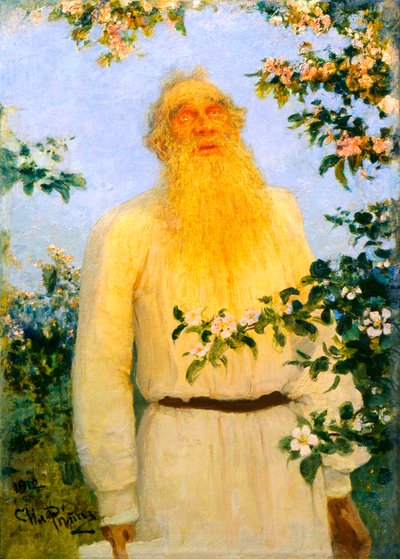 Portret van de auteur Leo N Tolstoy door Ilya Efimovich Repin