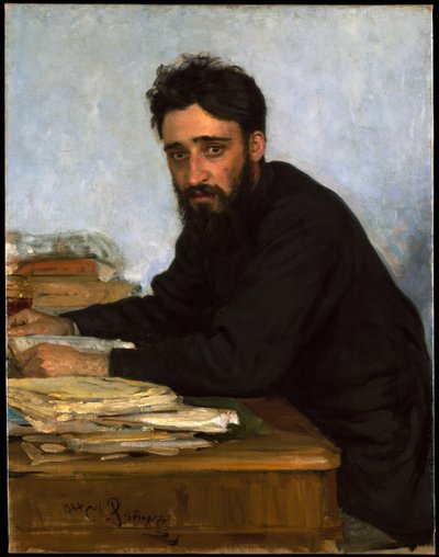 Portret van de auteur Vsevolod M. Garshin 1855-1888 door Ilya Efimovich Repin
