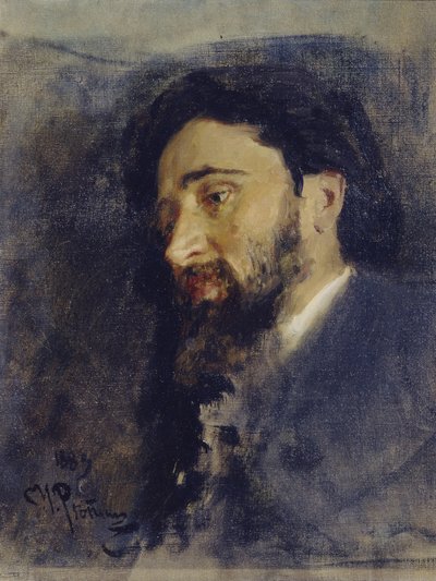 Portret van de auteur Vsevolod M. Garshin 1855-1888, 1883 door Ilya Efimovich Repin