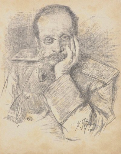 Portret van de componist César Antonovich Cui 1835-1918, 1900 door Ilya Efimovich Repin