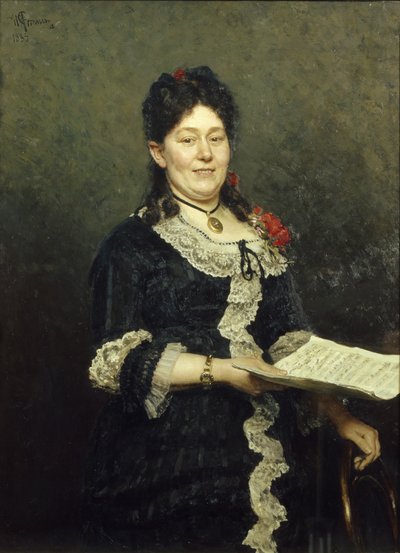 Portret van de operazangeres Alexandra Molas 1845-1929, 1883 door Ilya Efimovich Repin