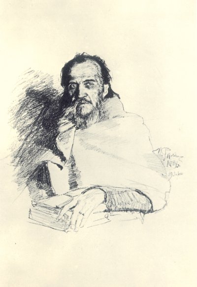 Portret van de dichter Yakov Polonsky 1820-1898, 1896 door Ilya Efimovich Repin