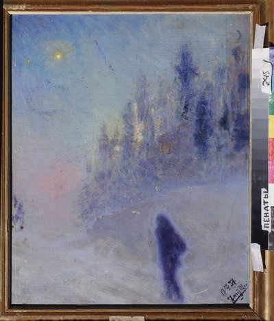 Winterweg door Ilya Efimovich Repin