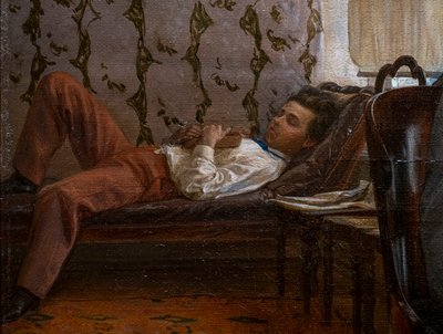 Studenten bereiden zich voor op een examen (detail) door Ilya Efimovich Repin